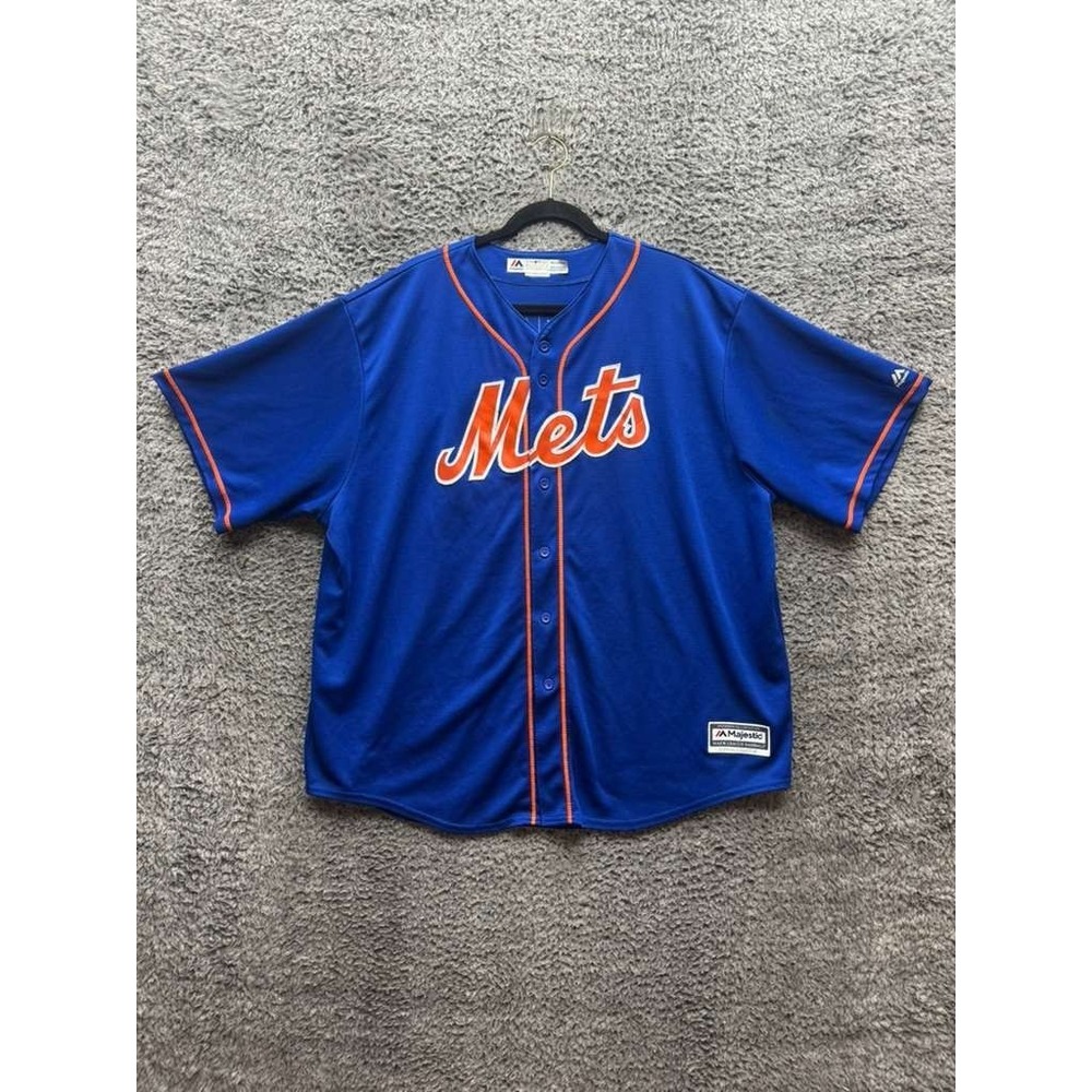 Majestic New York Mets Noah Syndergaard #34 Baseball Jersey Blue Mens Size 3XL